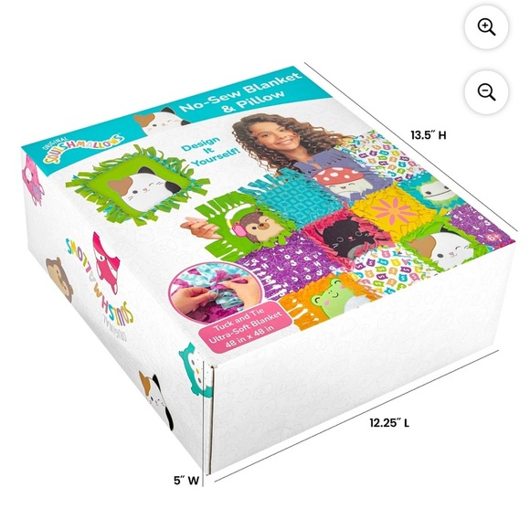 Squishmallows Pattern No-Sew Blanket & Pillow Tween DIY Craft Kit, Limited- NWT - Picture 7 of 11